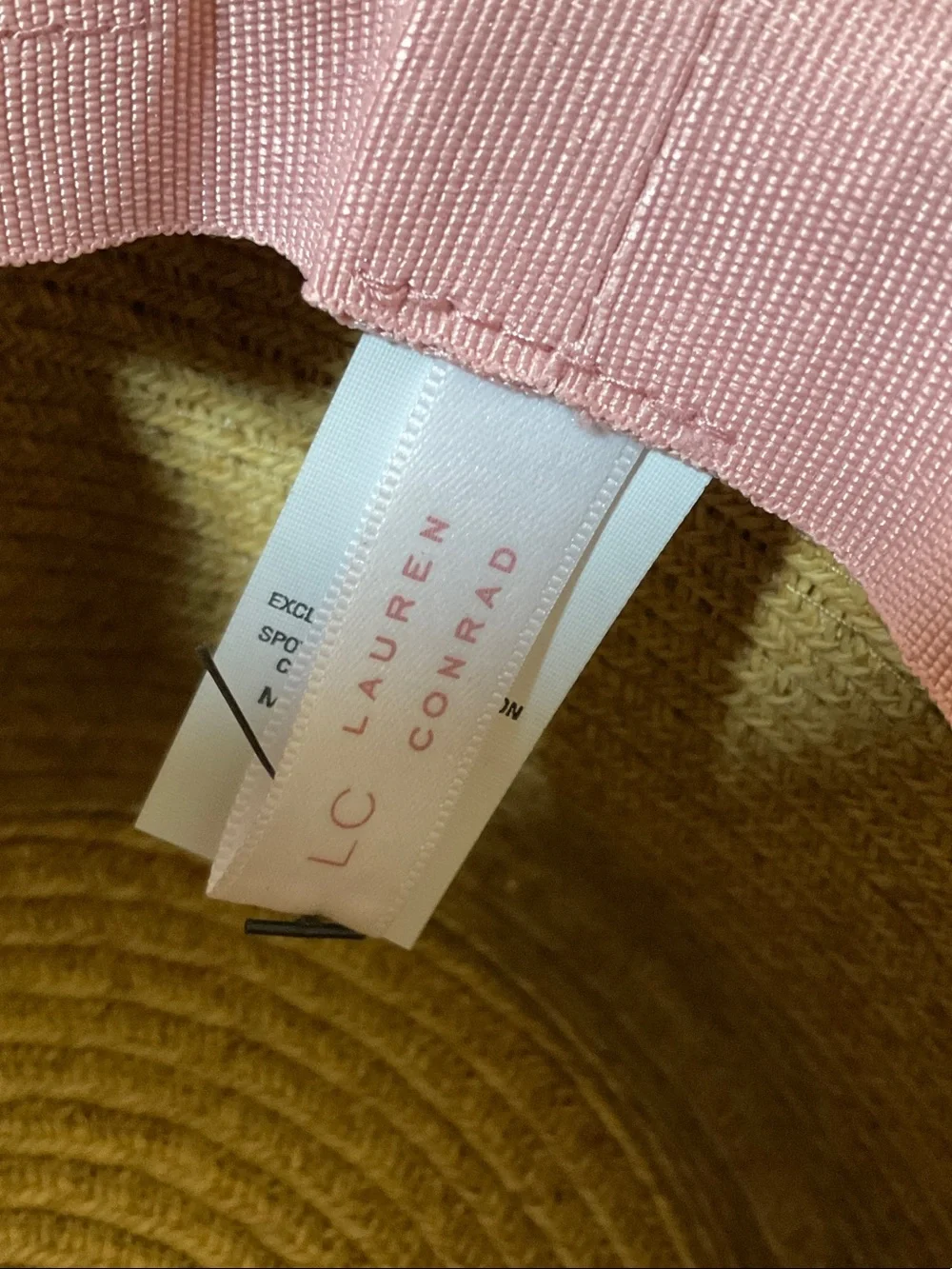 LC Lauren Conrad Straw Sun Hat with Pale Pink Band